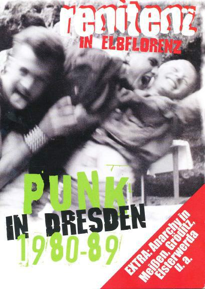 KI generiert: Das Bild zeigt das Cover einer Publikation mit dem Titel "Renitenz in Elbflorenz: Punk in Dresden 1980-89". Es handelt sich um ein Buch oder eine Zeitschrift über die Punk-Szene in Dresden in den 1980er Jahren.