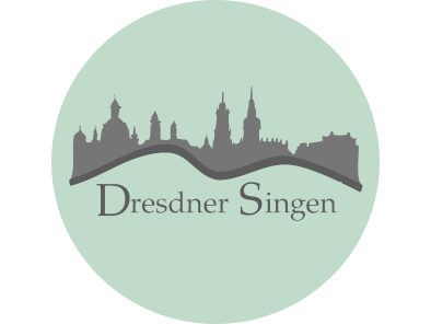 KI generiert: Das Bild zeigt ein Logo mit der Silhouette der Dresdner Skyline und dem Schriftzug "Dresdner Singen". Der Hauptinhalt des Bildes ist die Darstellung der Stadt Dresden und der Hinweis auf eine musikalische Veranstaltung oder Gruppe mit dem Namen "Dresdner Singen".